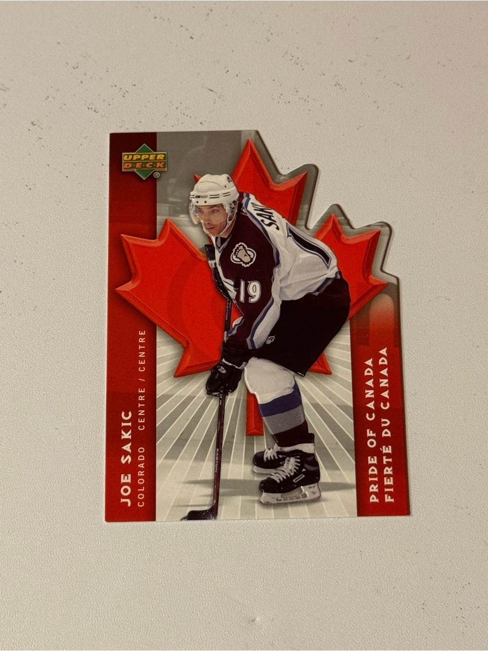 Joe Sakic 2002 Upper Deck McDonald’s “🇨🇦” Hockey Card (Colorado Avalanche)